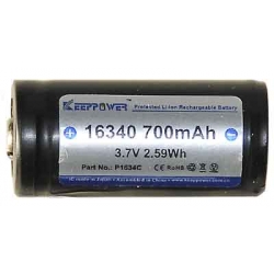 Akumulator Li-ion 16340 3-7V 700 mAh Keeppower z zabezpieczeniem