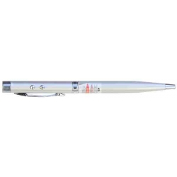 wskaźnik laserowy długopis latarka etui srebrny