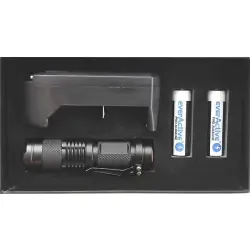 Latarka UV LED GMG 390nm 3W + 2 ŁADOWARKI i baterie